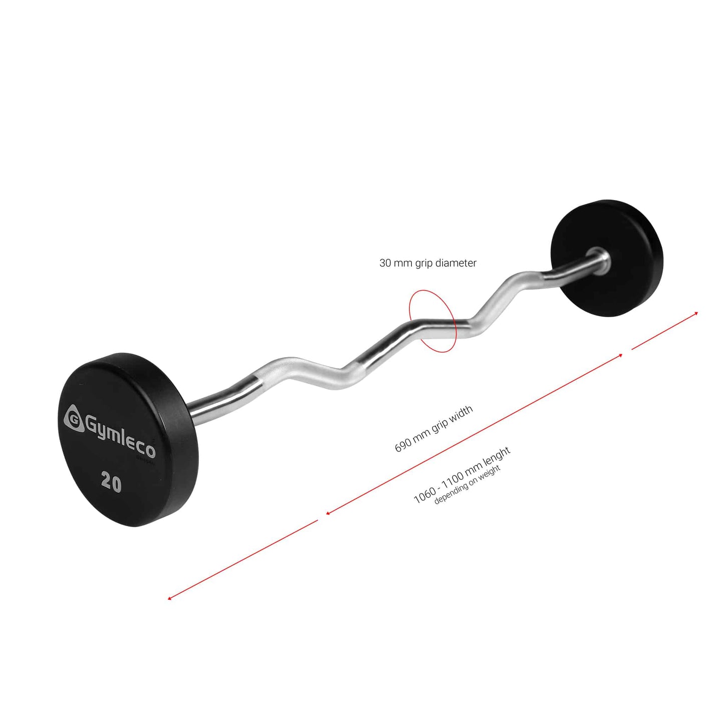 Fixed barbells, PU rubber