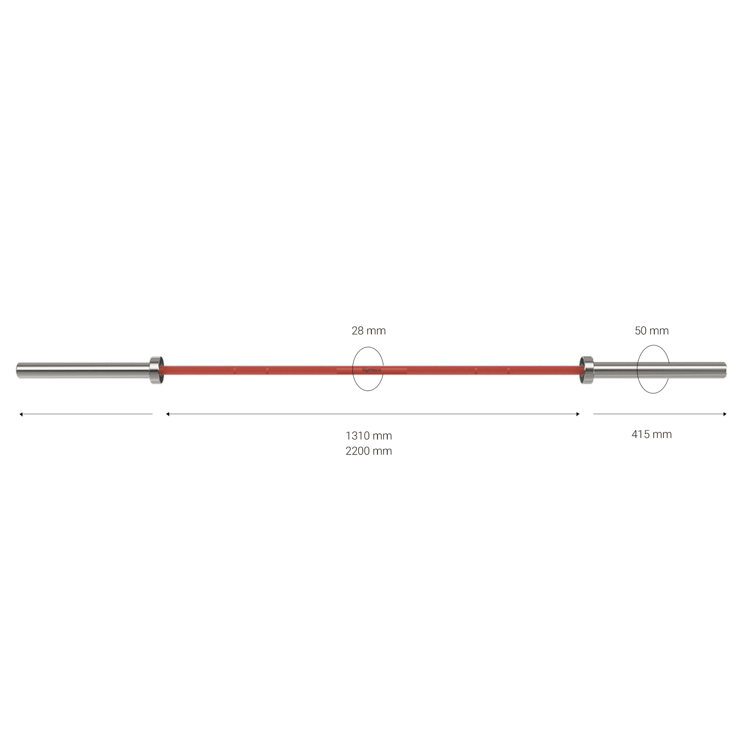 810CR Cerakote Weightlifting Bar, Men, Red