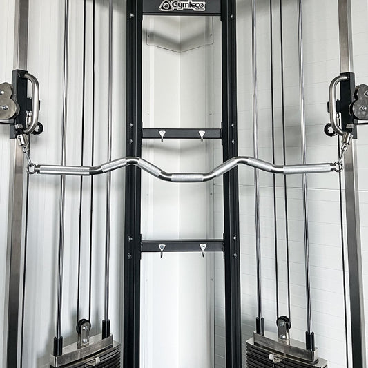 Curved Pulldown Handle for Dual Pulley