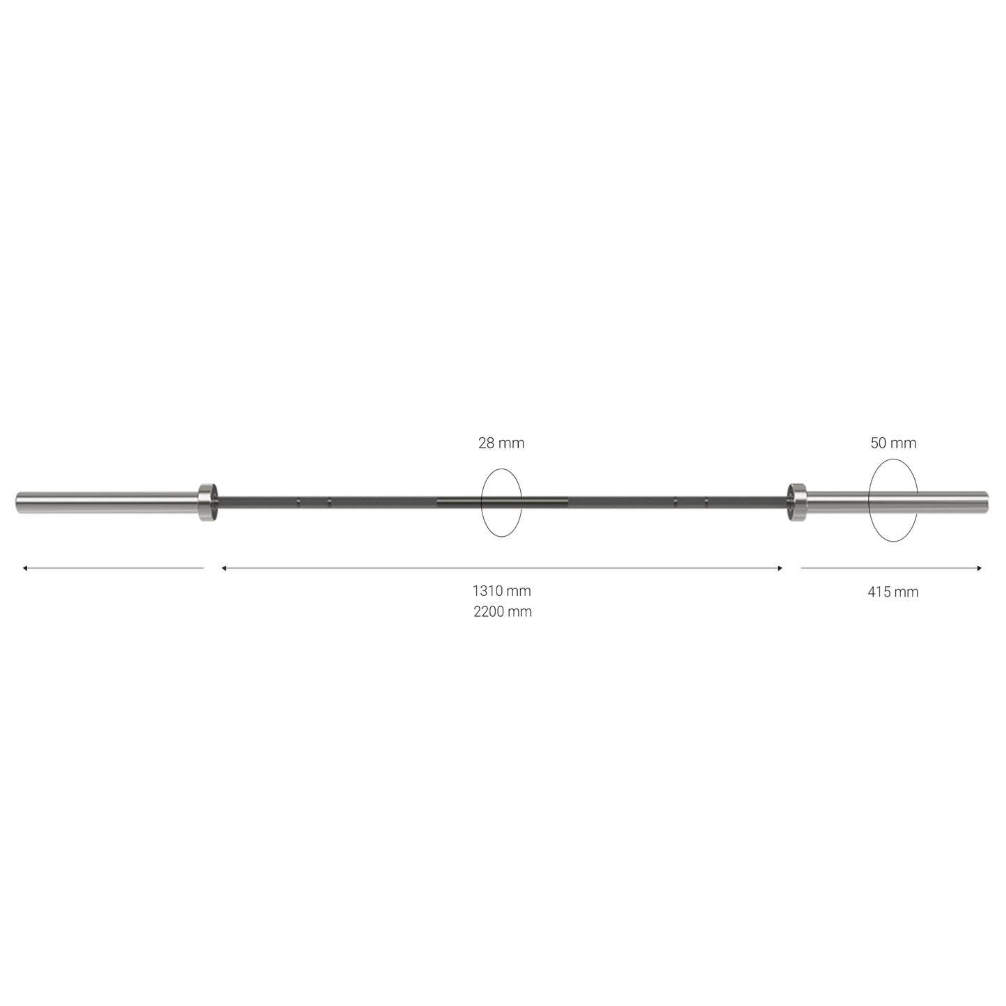 810CB Weightlifting Bar, Men, Black