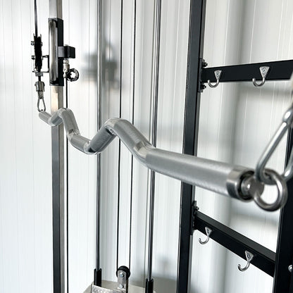 Curved Pulldown Handle for Dual Pulley