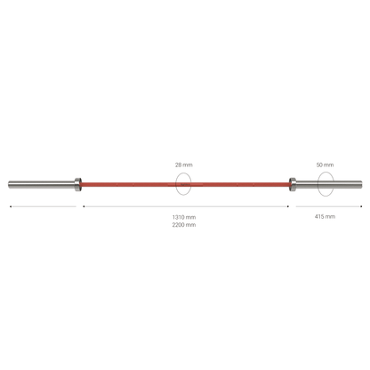 810CR Cerakote Weightlifting Bar, Men, Red